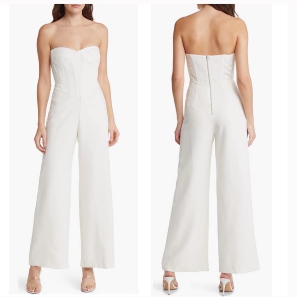 Bardot White Wide Leg Jumpsuit